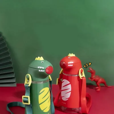 Gourde enfant dinosaure rouge et vert